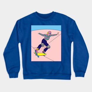 Retro Skateboarder Crewneck Sweatshirt